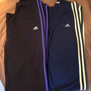 Adidas track pants Yellow & Purple Stripe. 2 Pairs
